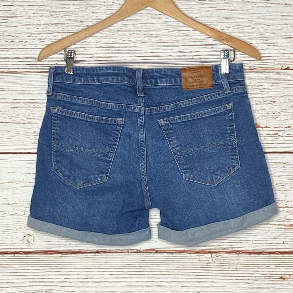 Lucky Brand Jeans The Roll Up Denim Shorts Sz 4 27 - Picture 9 of 9